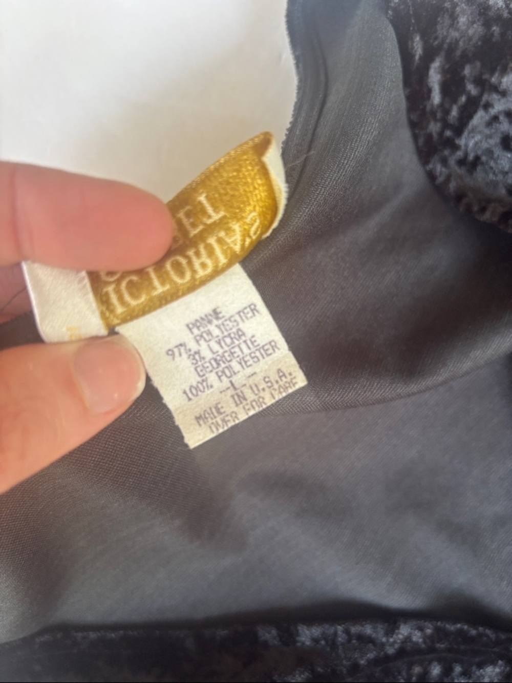 90’s Victoria’s Secret Vintage Gold Label Velvet Mini Dress Tunic Babydoll Large - Picture 17 of 17